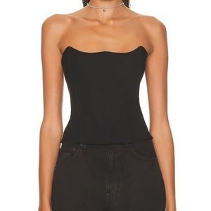 The Sei Curved Bustier Top in Black NWOT